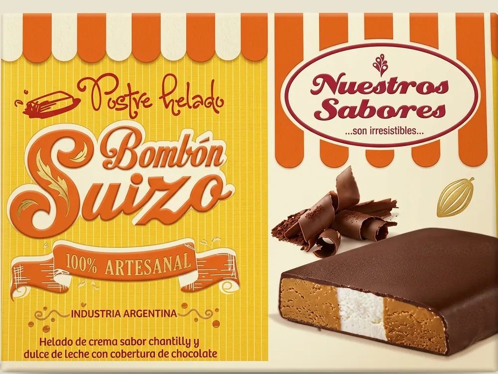 Envase impreso para postre helado tipo bombón